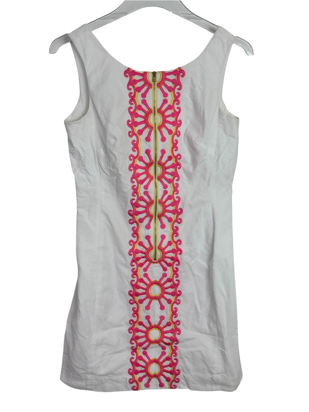 Lilly Pulitzer White Tank Dress with Pink & Yellow Embroidery Size 2
